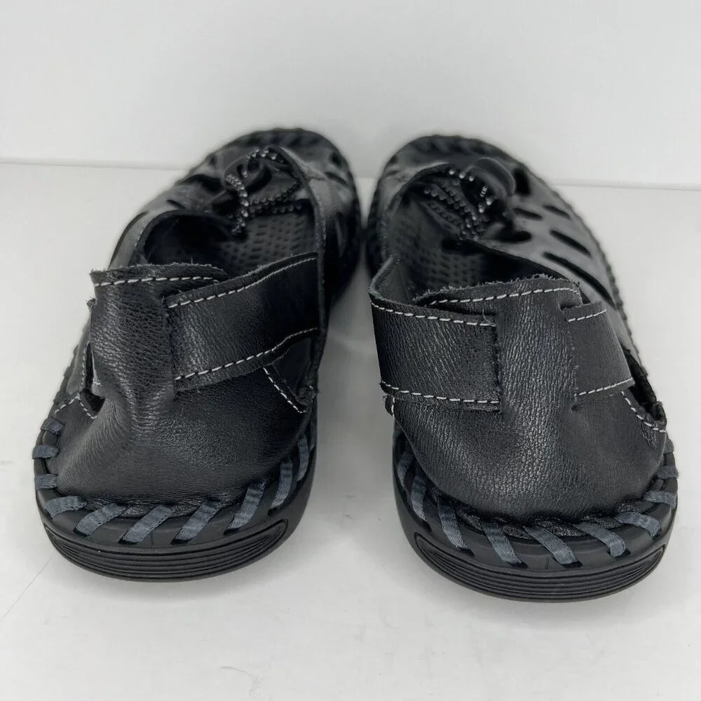 Black Closed Toe Sandals Mens Size 11 US 44 EU Casual Trail/Beach Shoes Slides